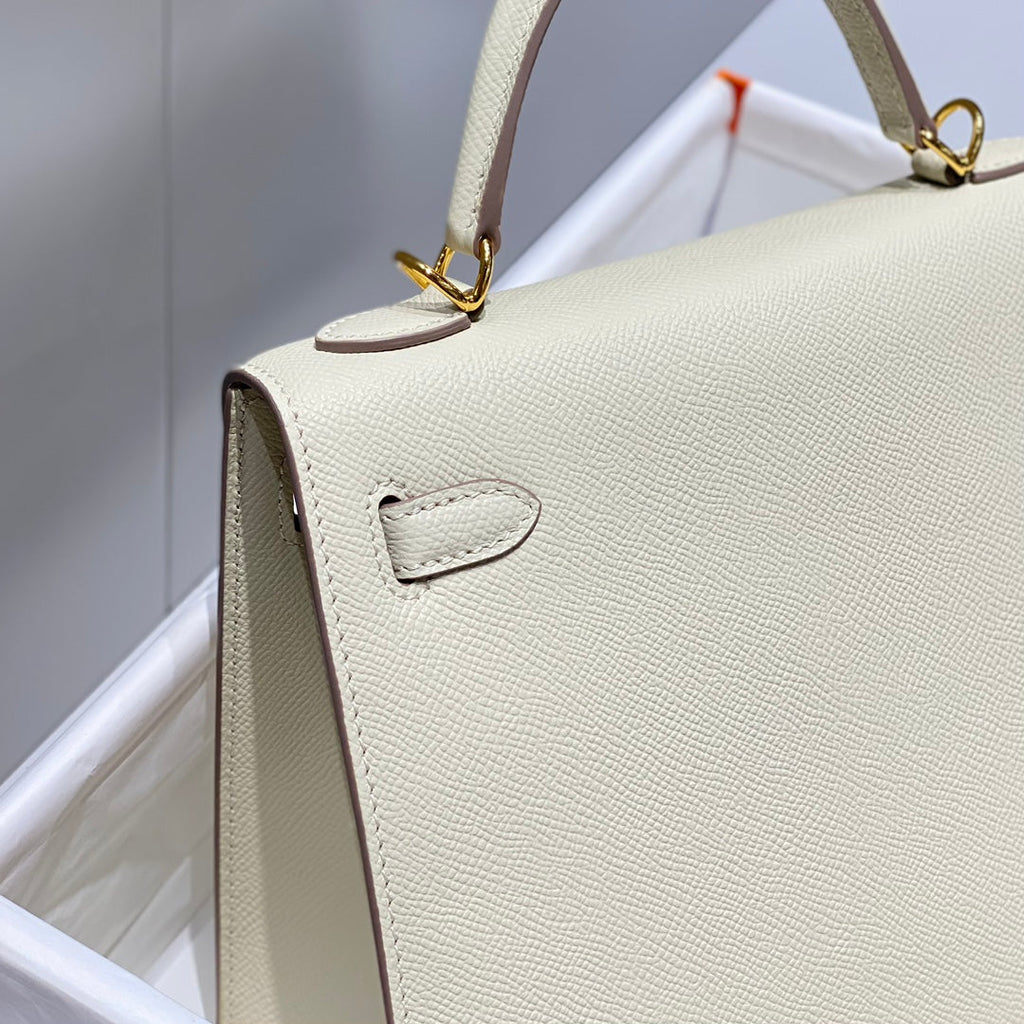 Hermes Kelly 25cm in Nata Epsom Calfskin Gold Hardware Bag