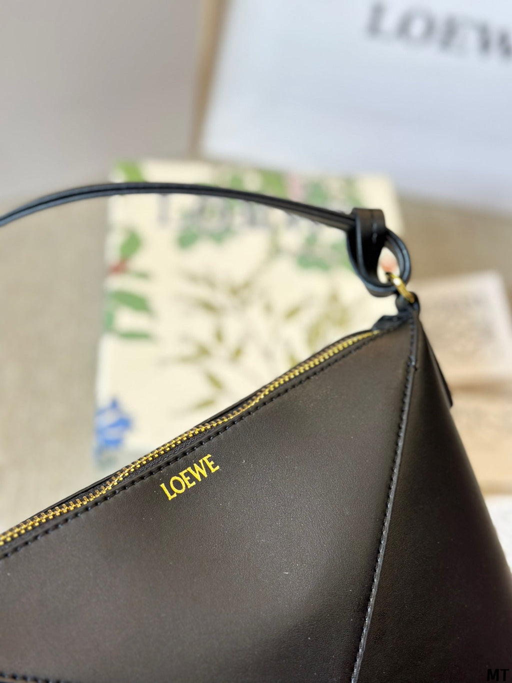 Loewe 20 Puzzle Fold Pouch in Black Nappa Calfskin