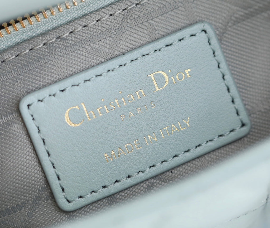 Dior Lady 17 in Light Blue Lambskin with Cannage Pattern Bag