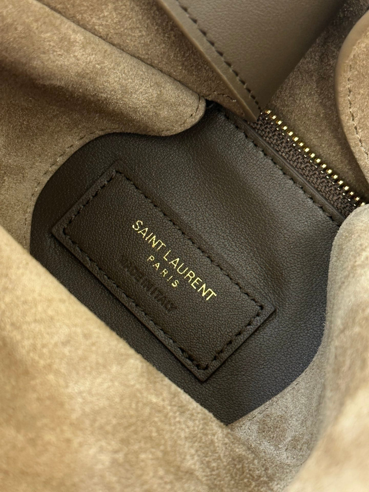 Saint Laurent Le 5 À 7 Supple Small 22 in Peanut Brown Suede Bag