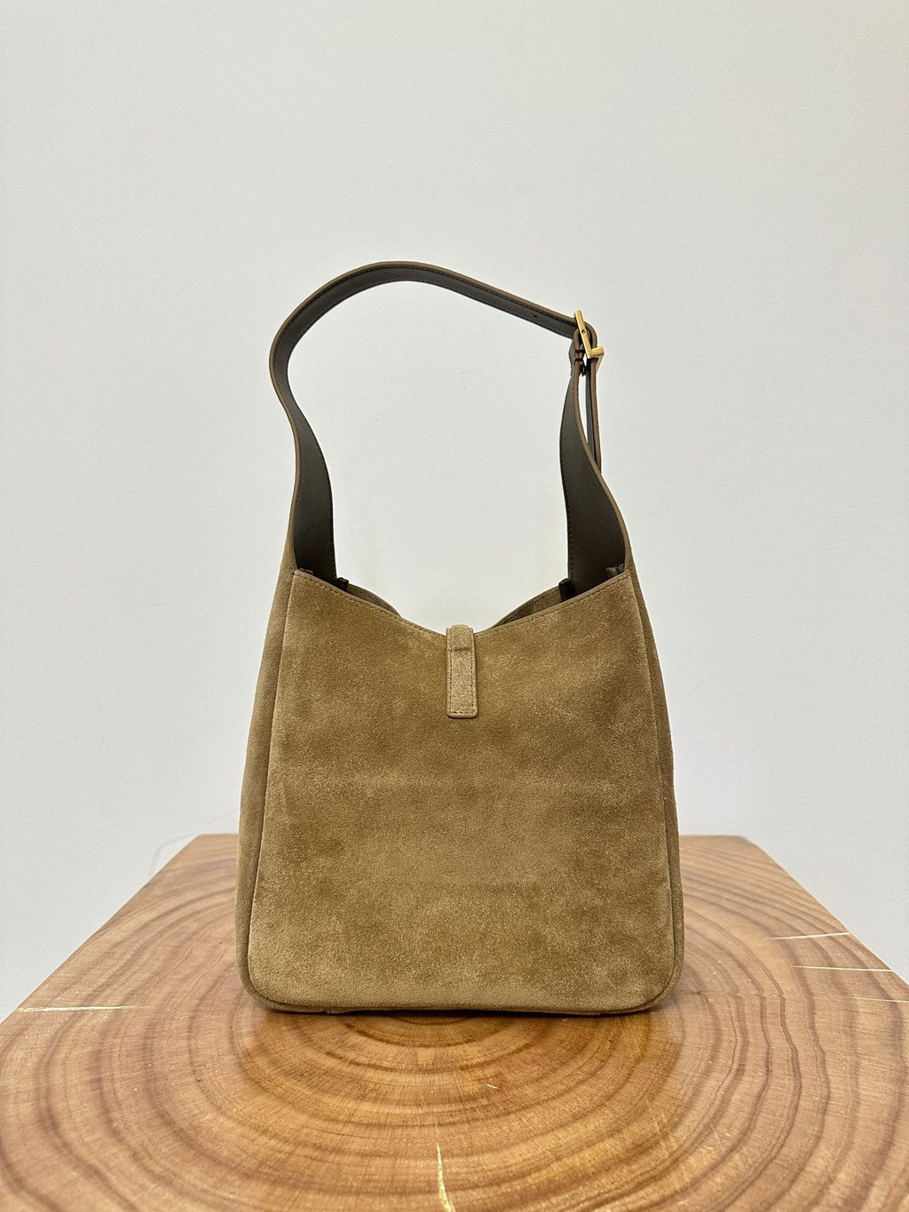 Saint Laurent Le 5 À 7 Supple Small 22 in Peanut Brown Suede Bag