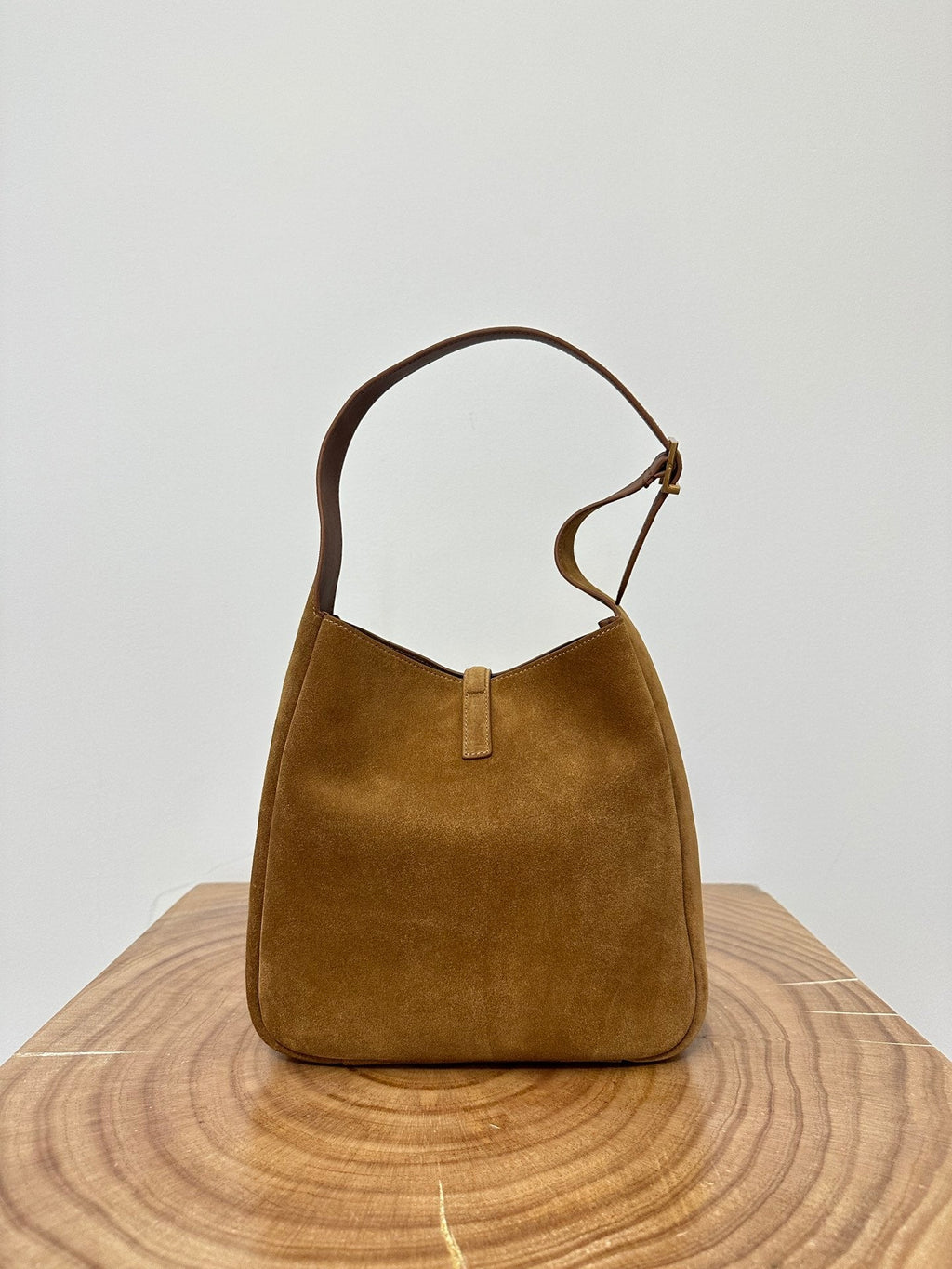 Saint Laurent Le 5 À 7 Supple Small 22 in Caramel Brown Suede Bag