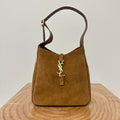 Saint Laurent Le 5 À 7 Supple Small 22 in Caramel Brown Suede Bag