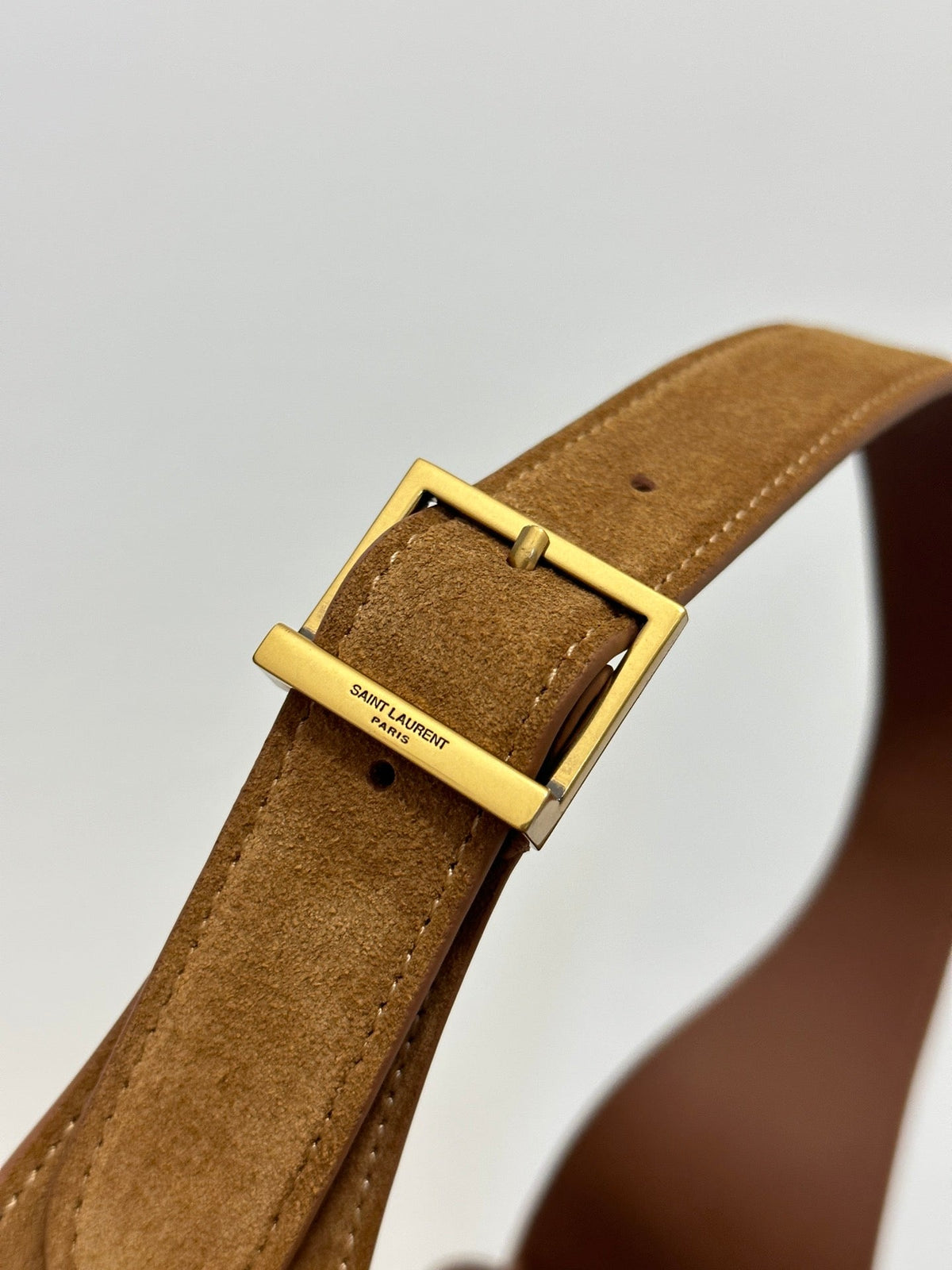 Saint Laurent Le 5 À 7 Supple Small 22 in Caramel Brown Suede Bag