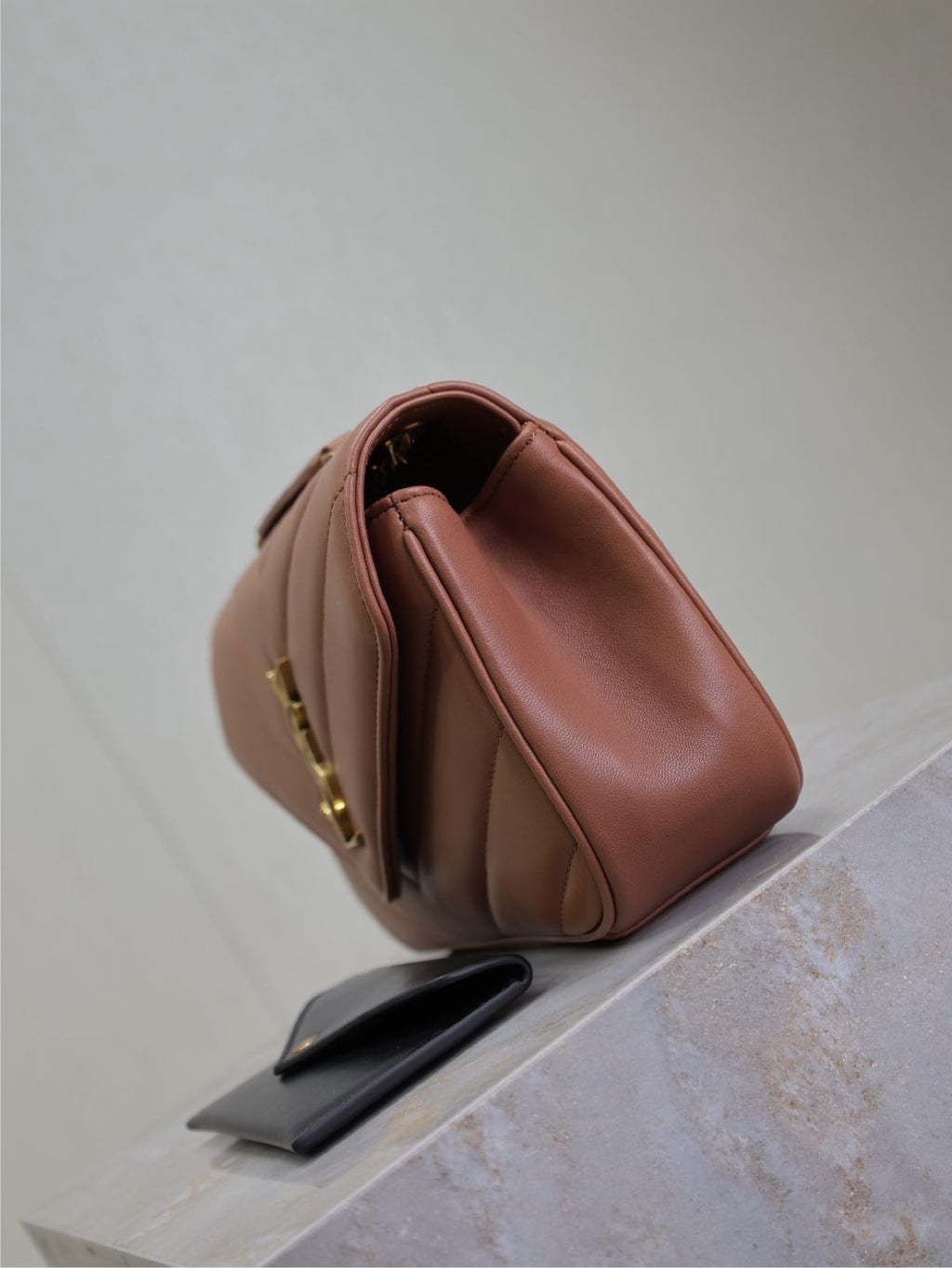 Saint Laurent Loulou Small 24 in Salmon Pink Sheepskin Gold Hardware Bag