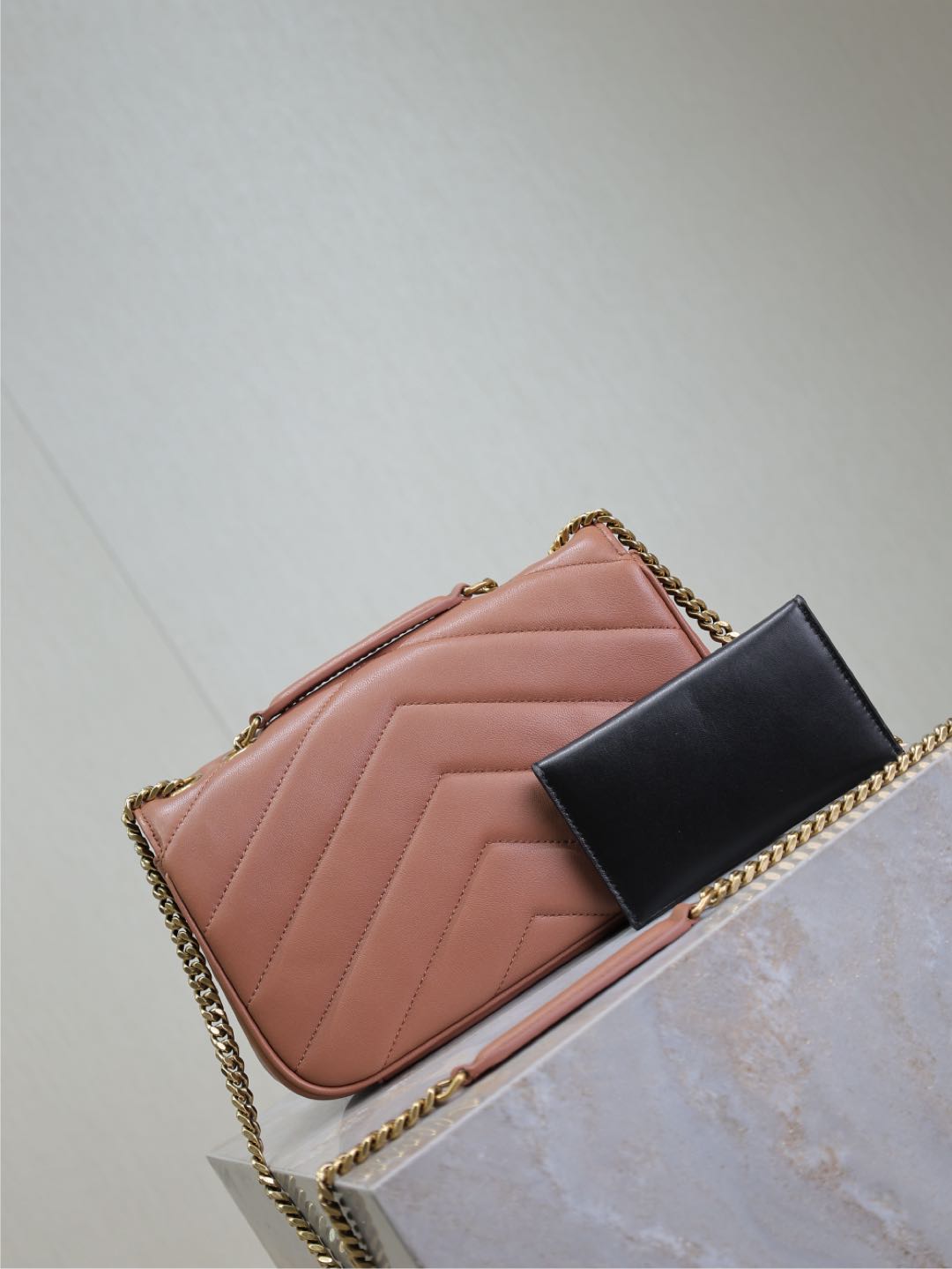 Saint Laurent Loulou Small 24 in Salmon Pink Sheepskin Gold Hardware Bag