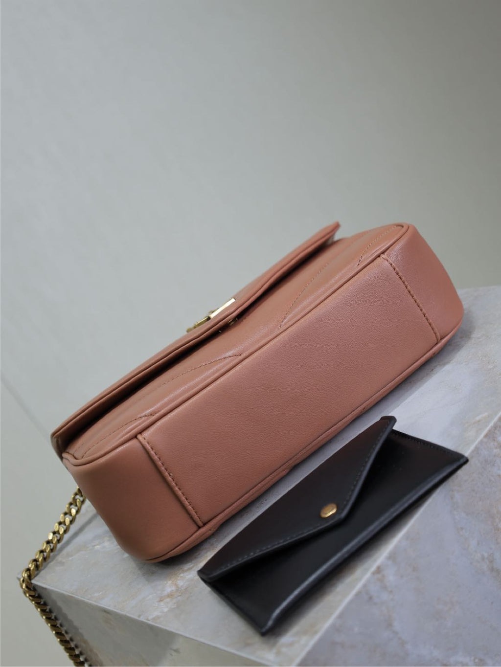 Saint Laurent Loulou Small 24 in Salmon Pink Sheepskin Gold Hardware Bag